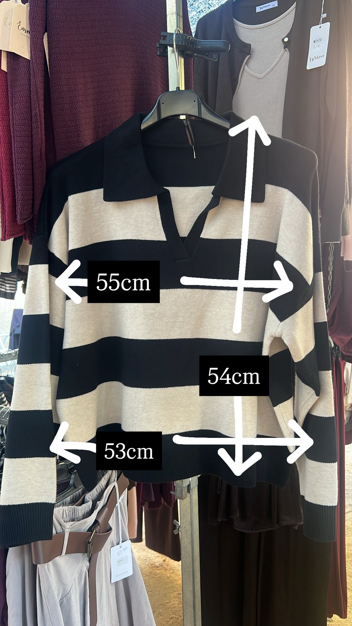 Polo rayas negro