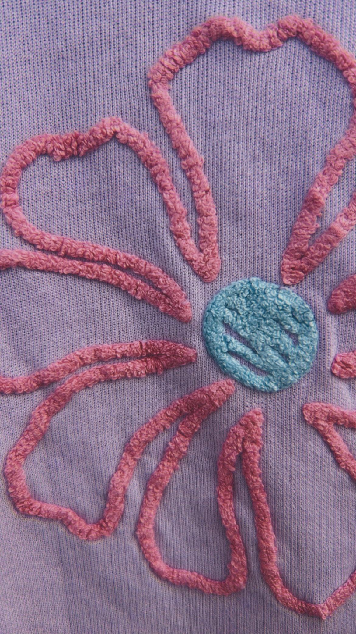 Sudadera bordado flor lila