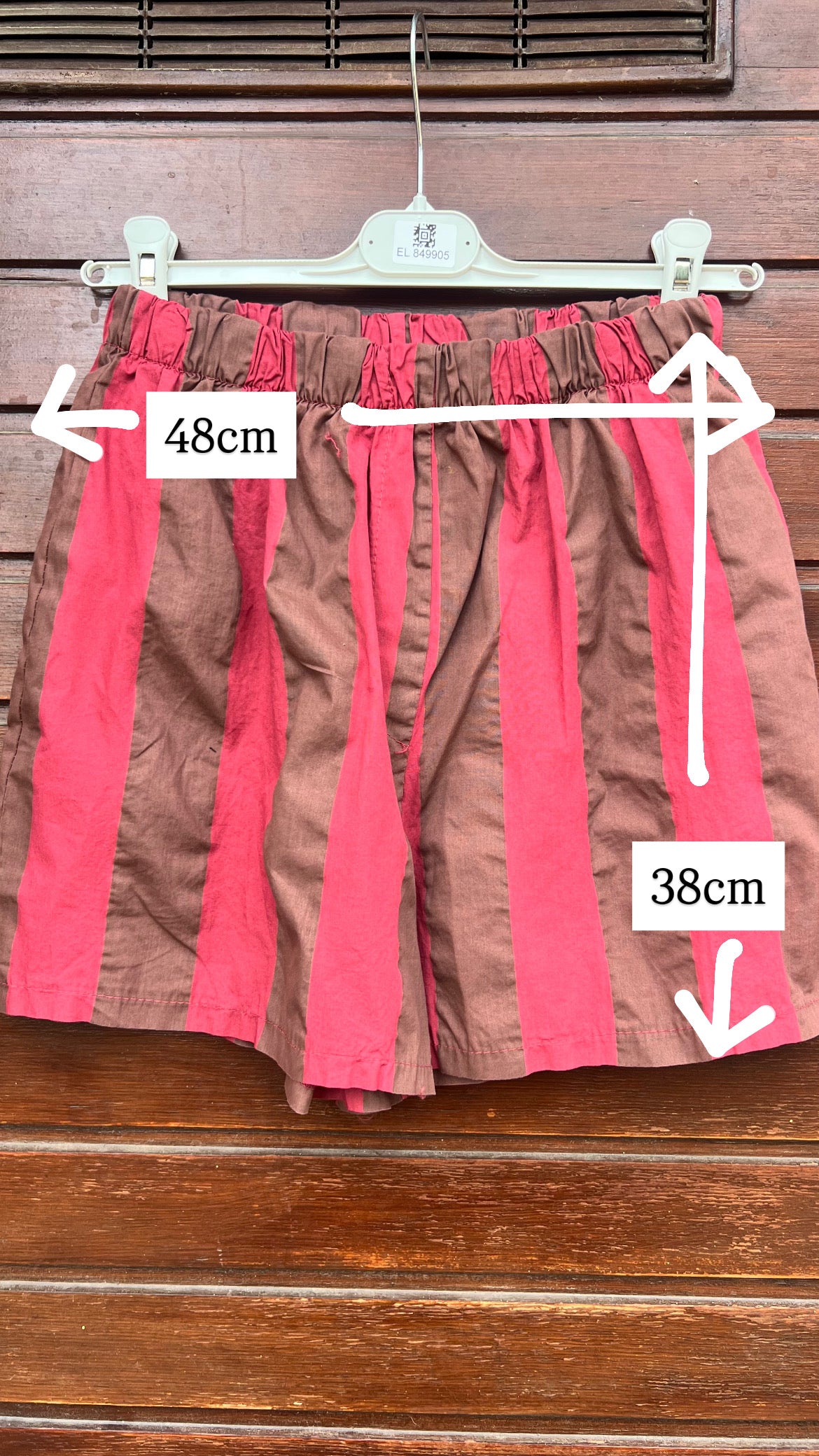 Pantalón rayas granate