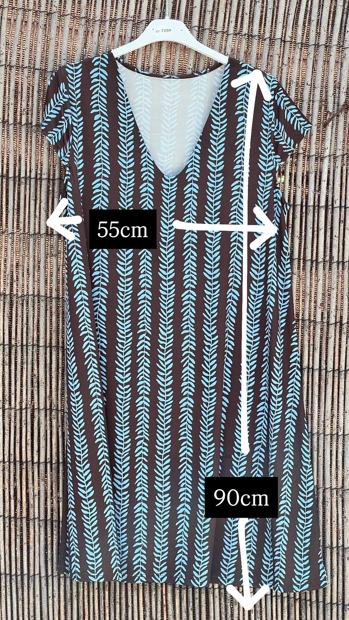 Vestido licra fria hoja azul