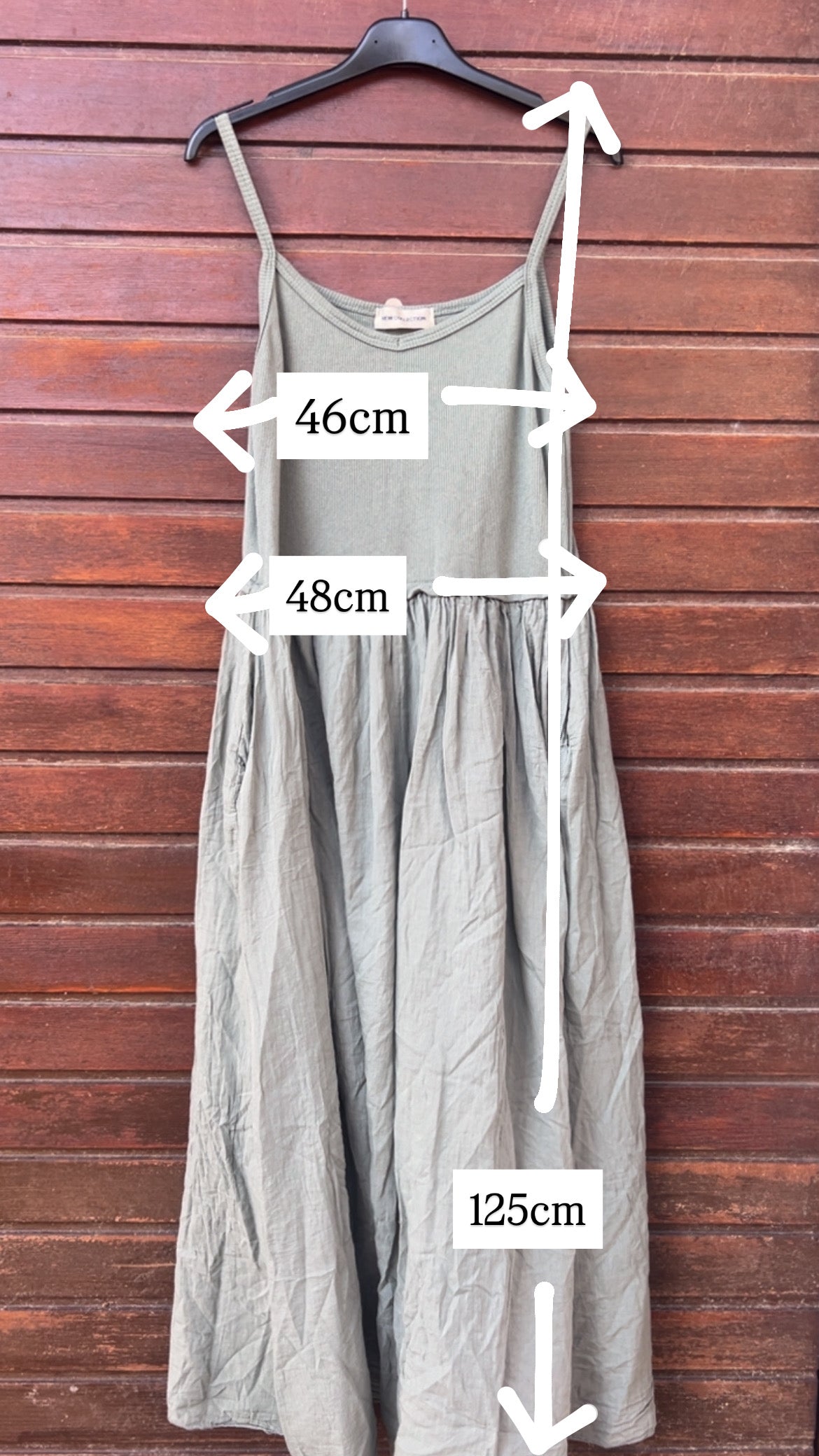 Vestido caki tirantes