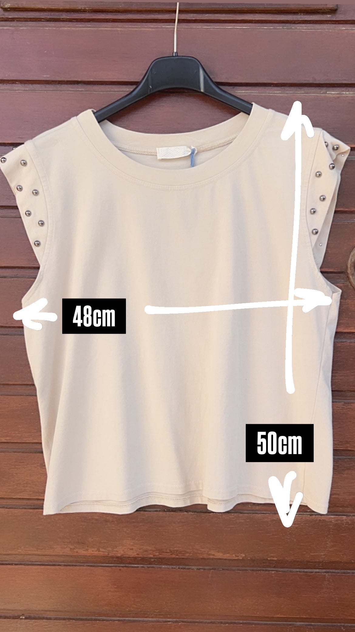 Camiseta tachuelas corta caki