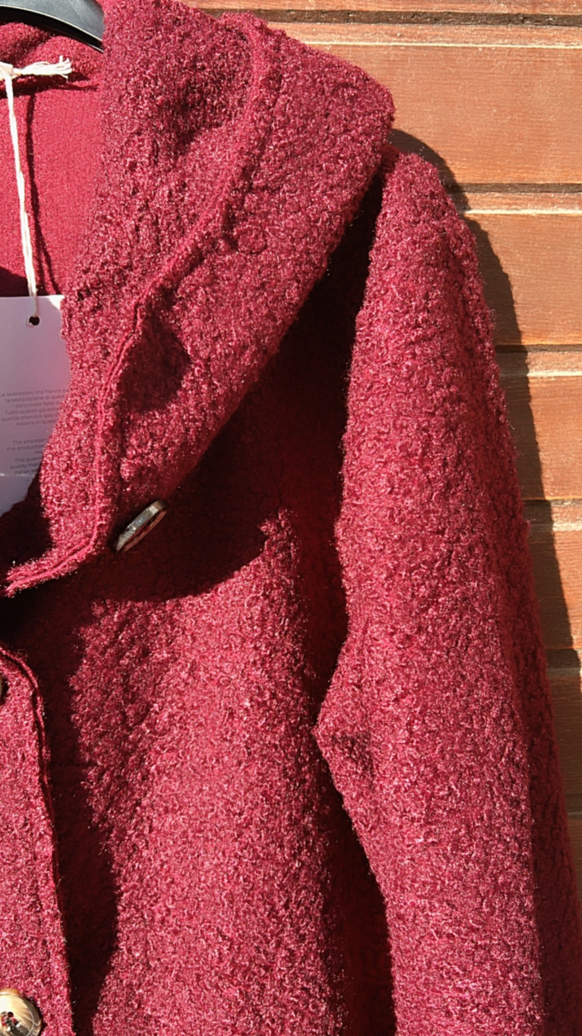 Chaqueta larga granate