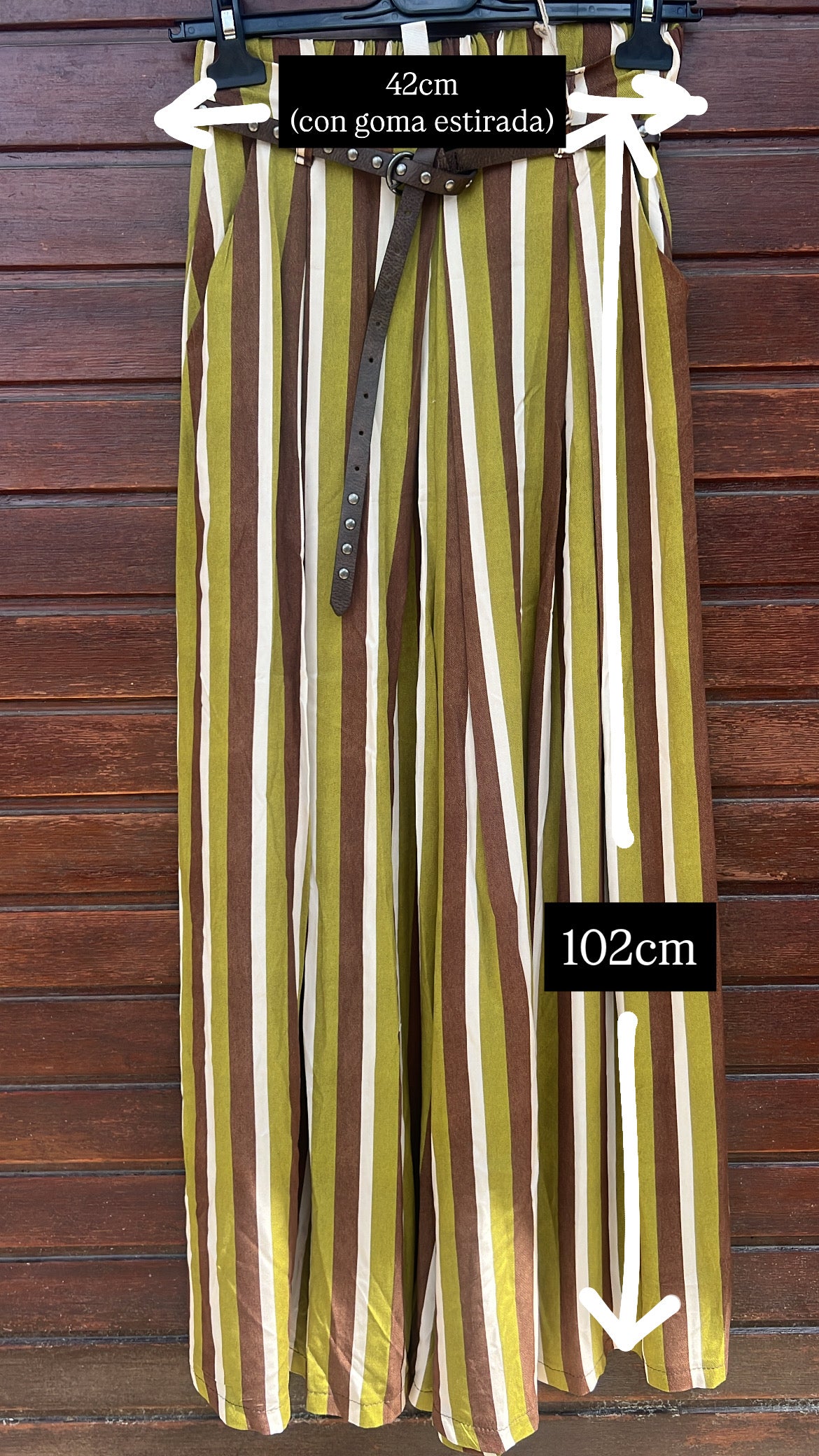 Pantalón rayas pistacho