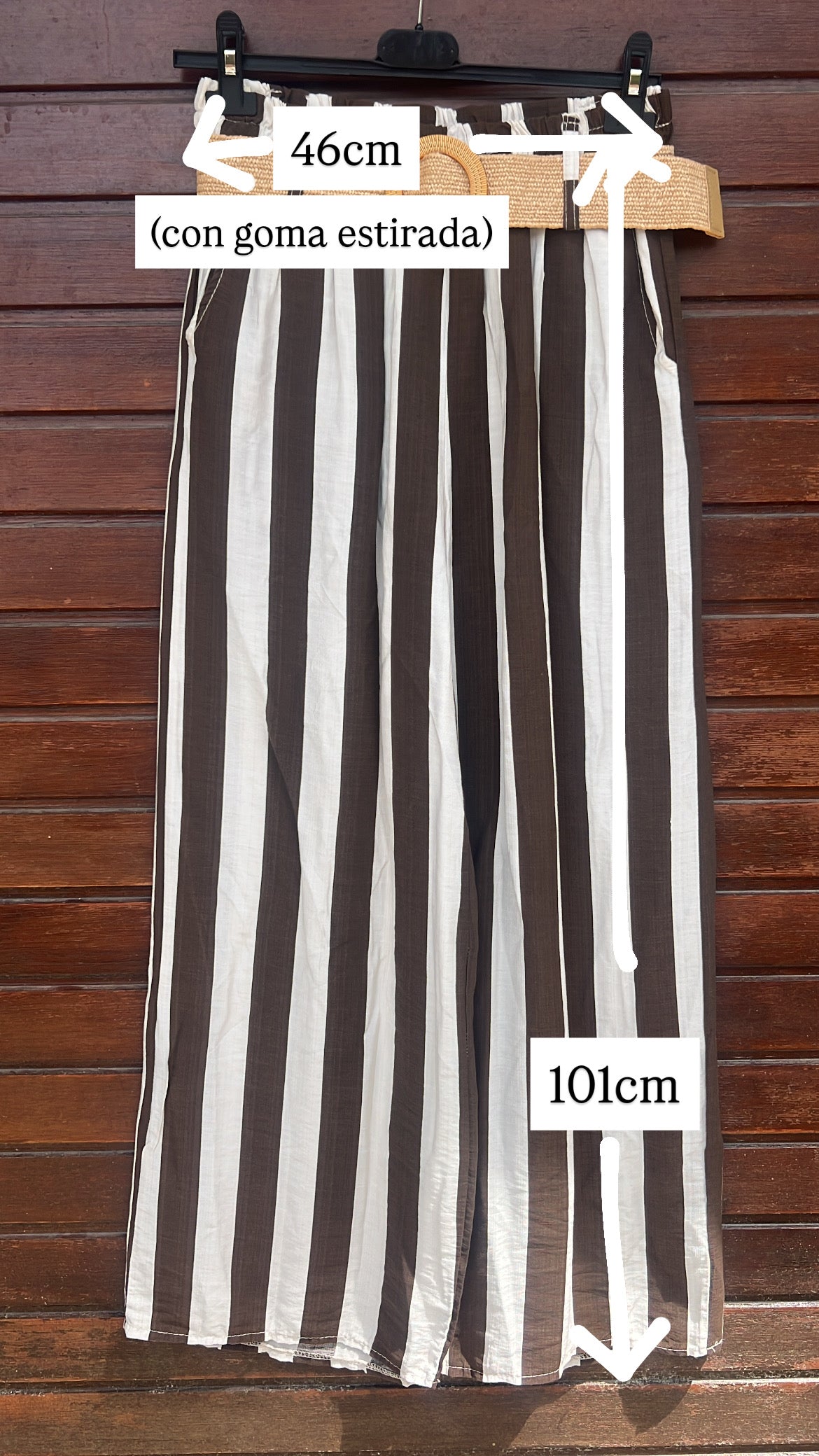 Pantalón raya beige