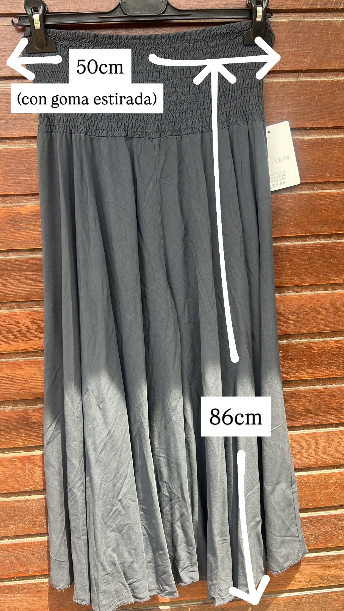 Falda pantalón gris viscosa