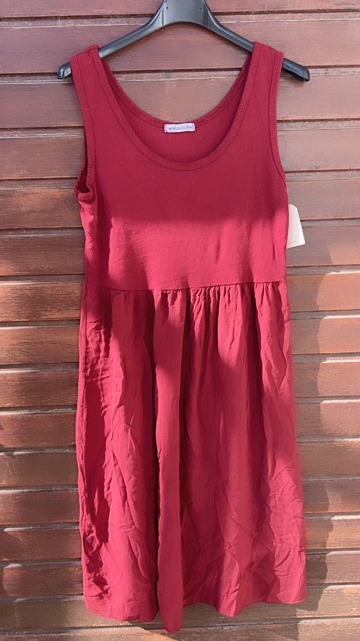 Vestido granate punto y viscosa