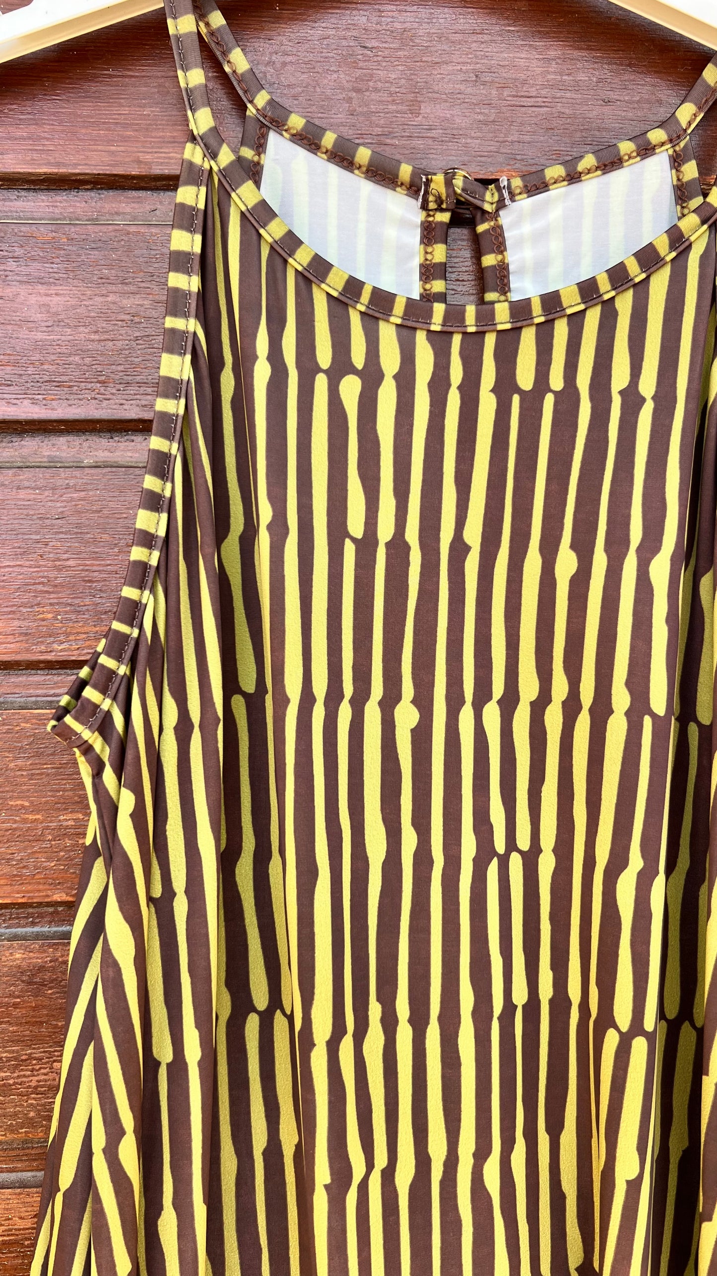 Vestido largo rayas pistacho