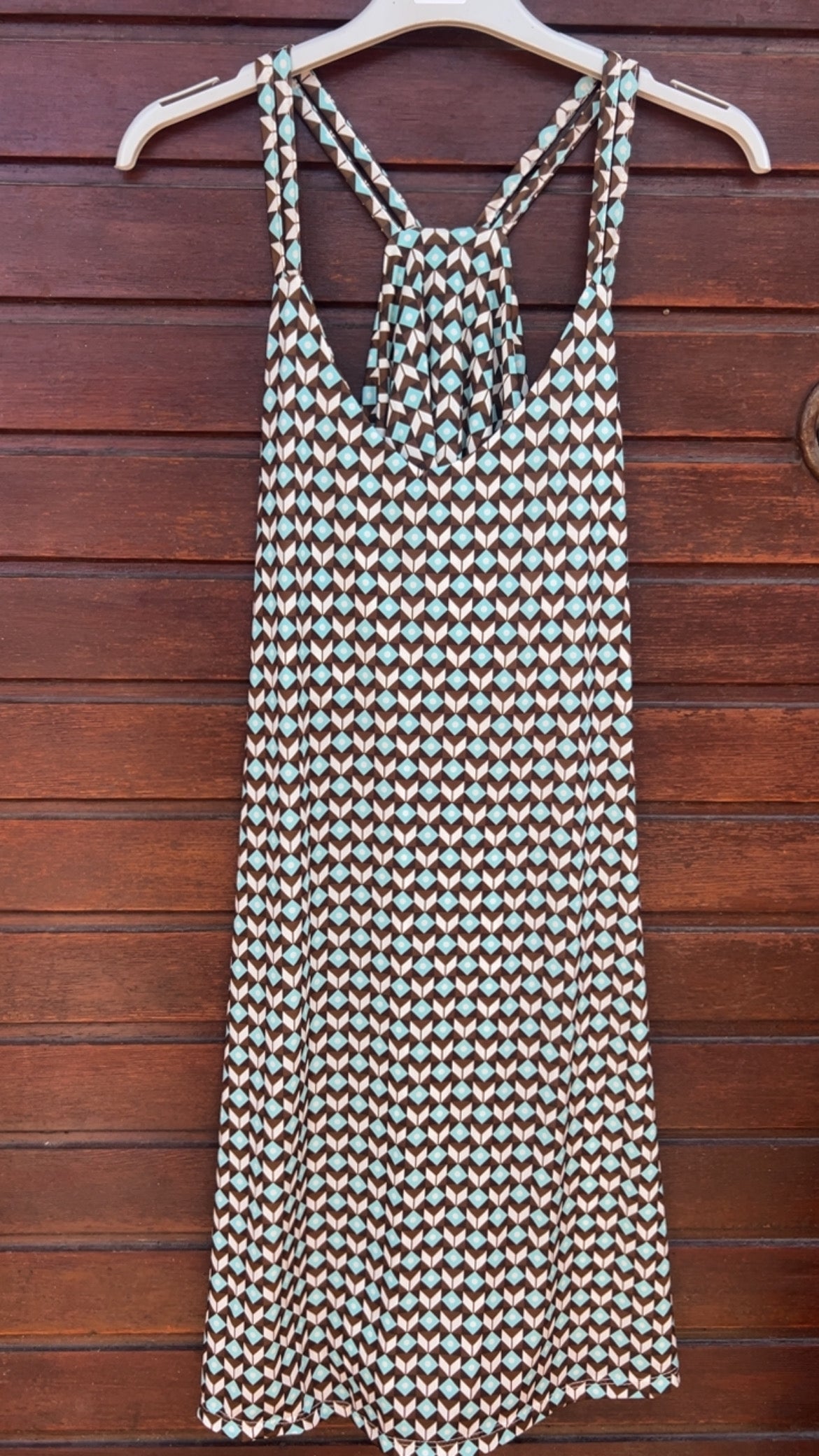Vestido turquesa espalda nadadora