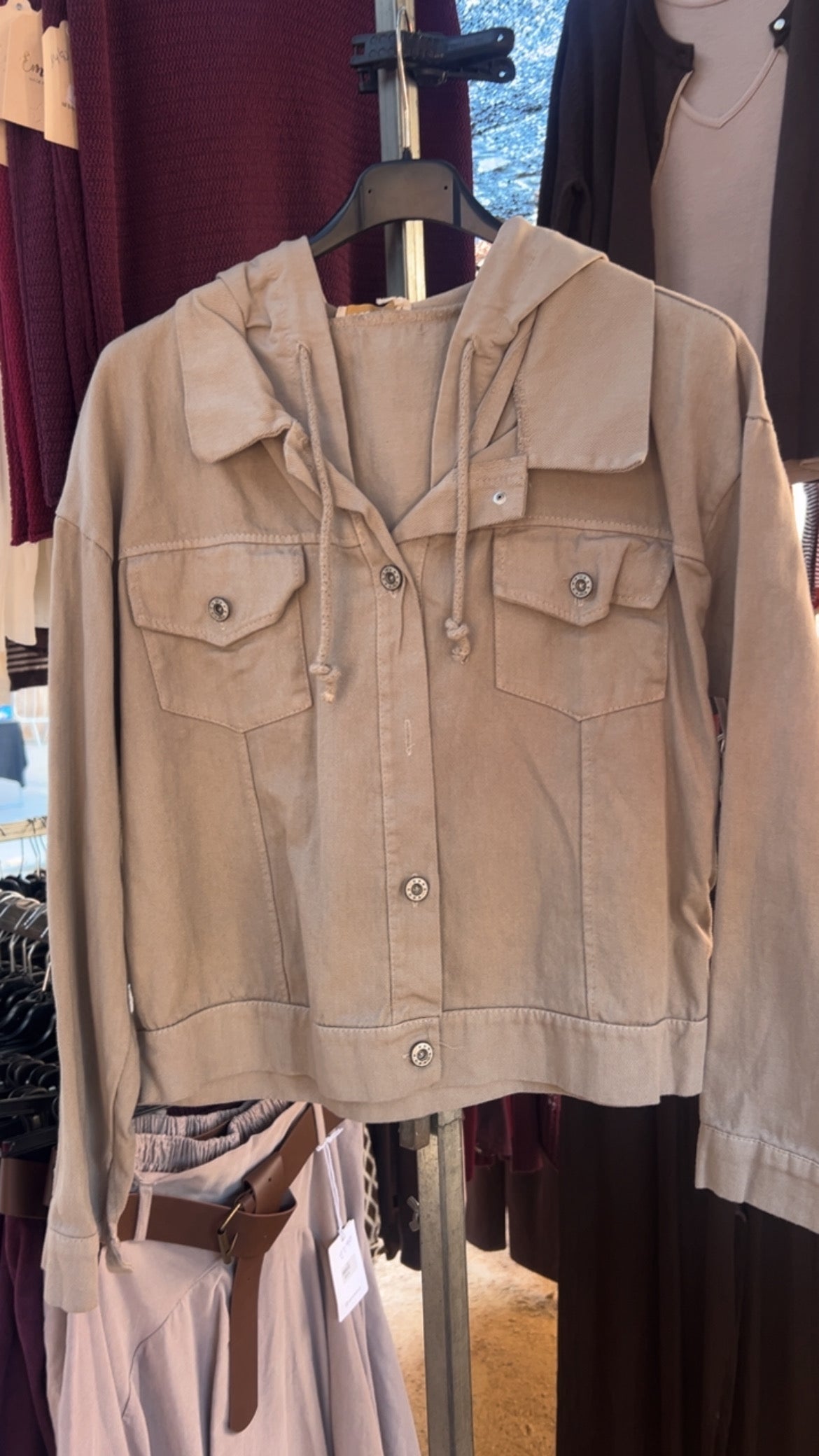 Chaqueta tejana beige