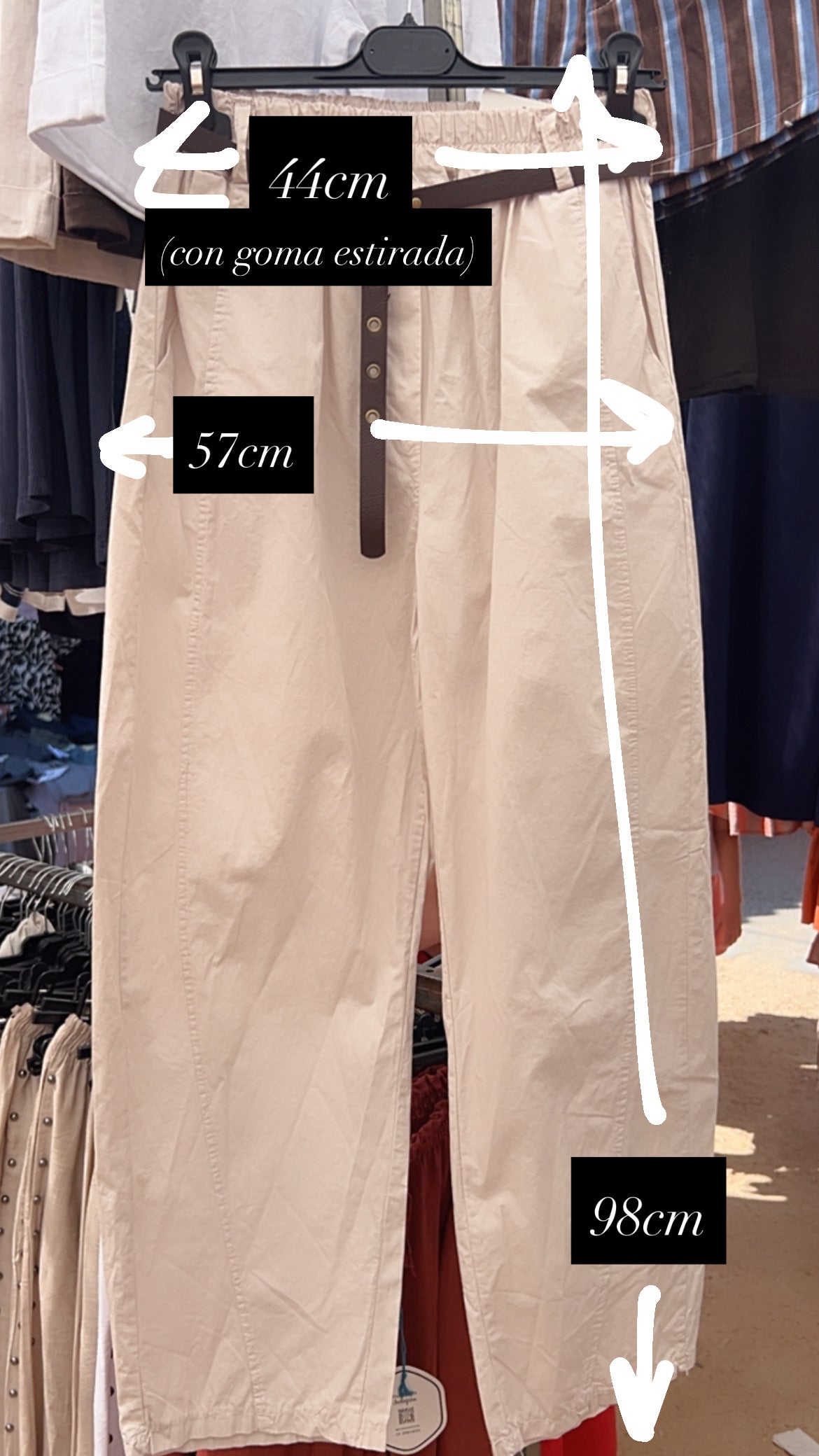 Pantalón globo beige