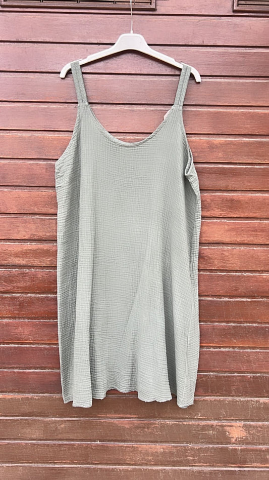 Vestido bambula caki