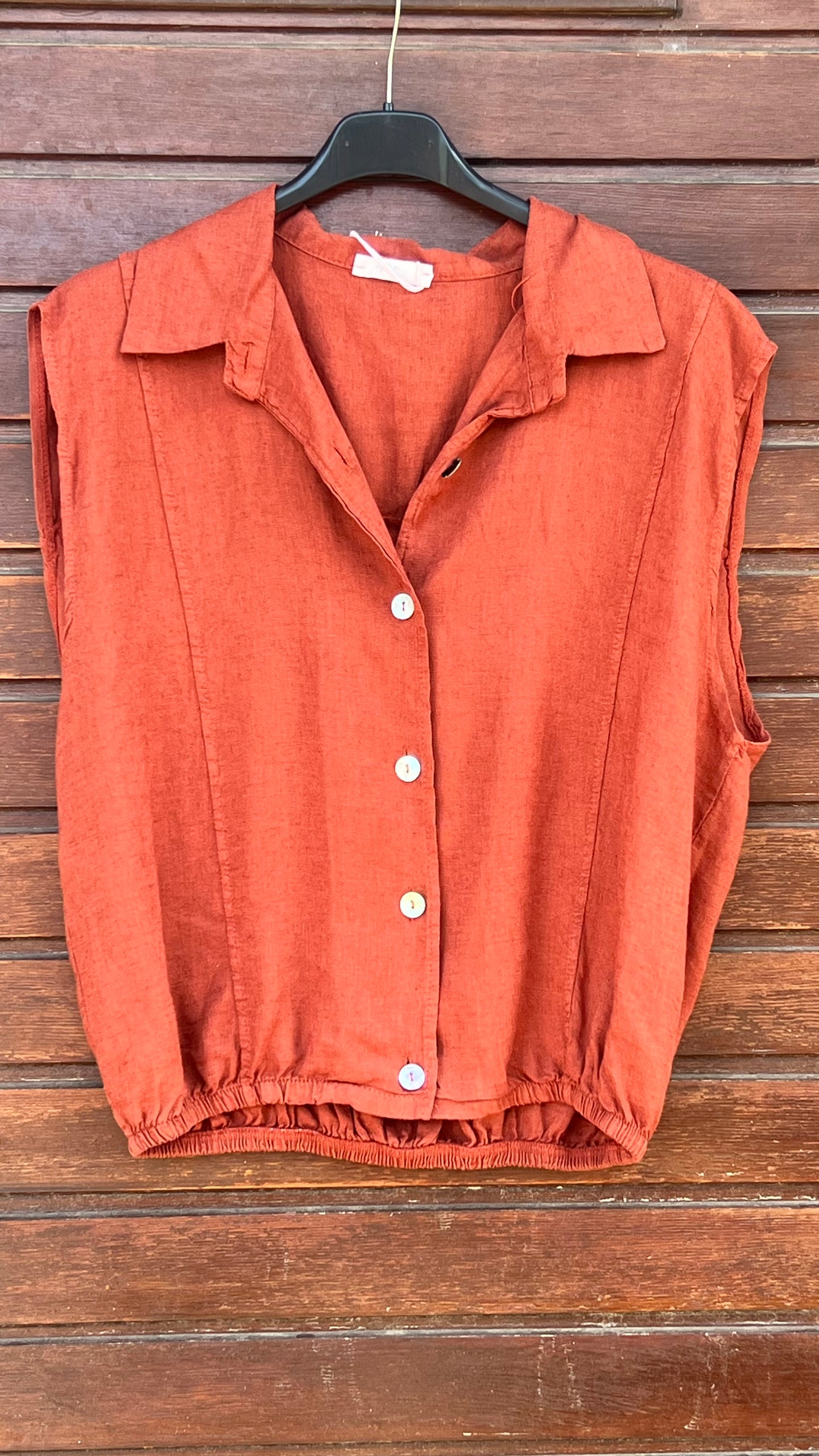 Blusa camisera teja