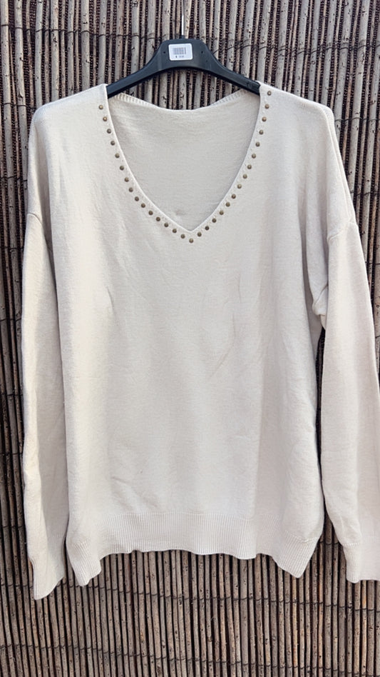 Jersey beige pico tachuelas