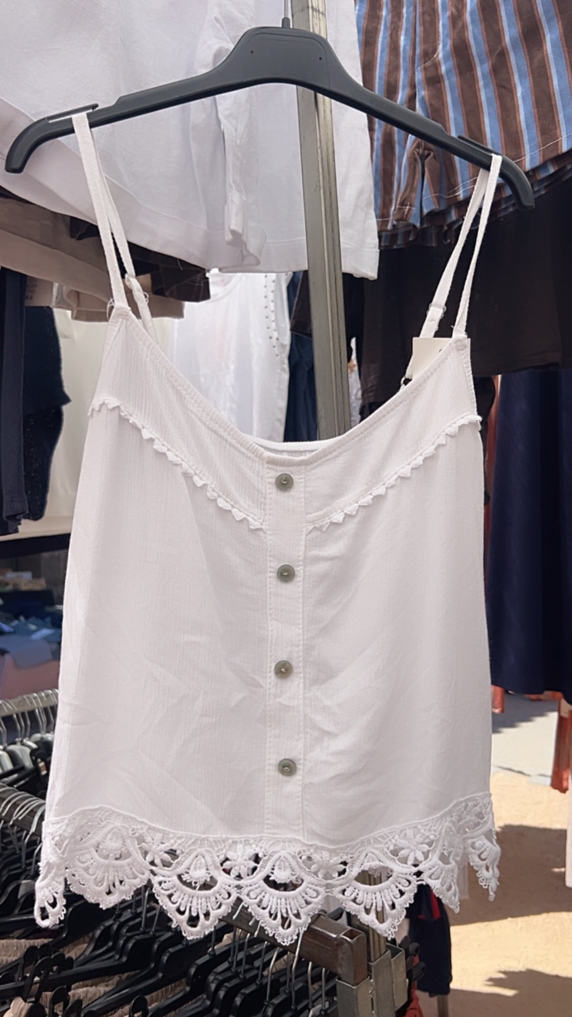 Top puntilla blanco