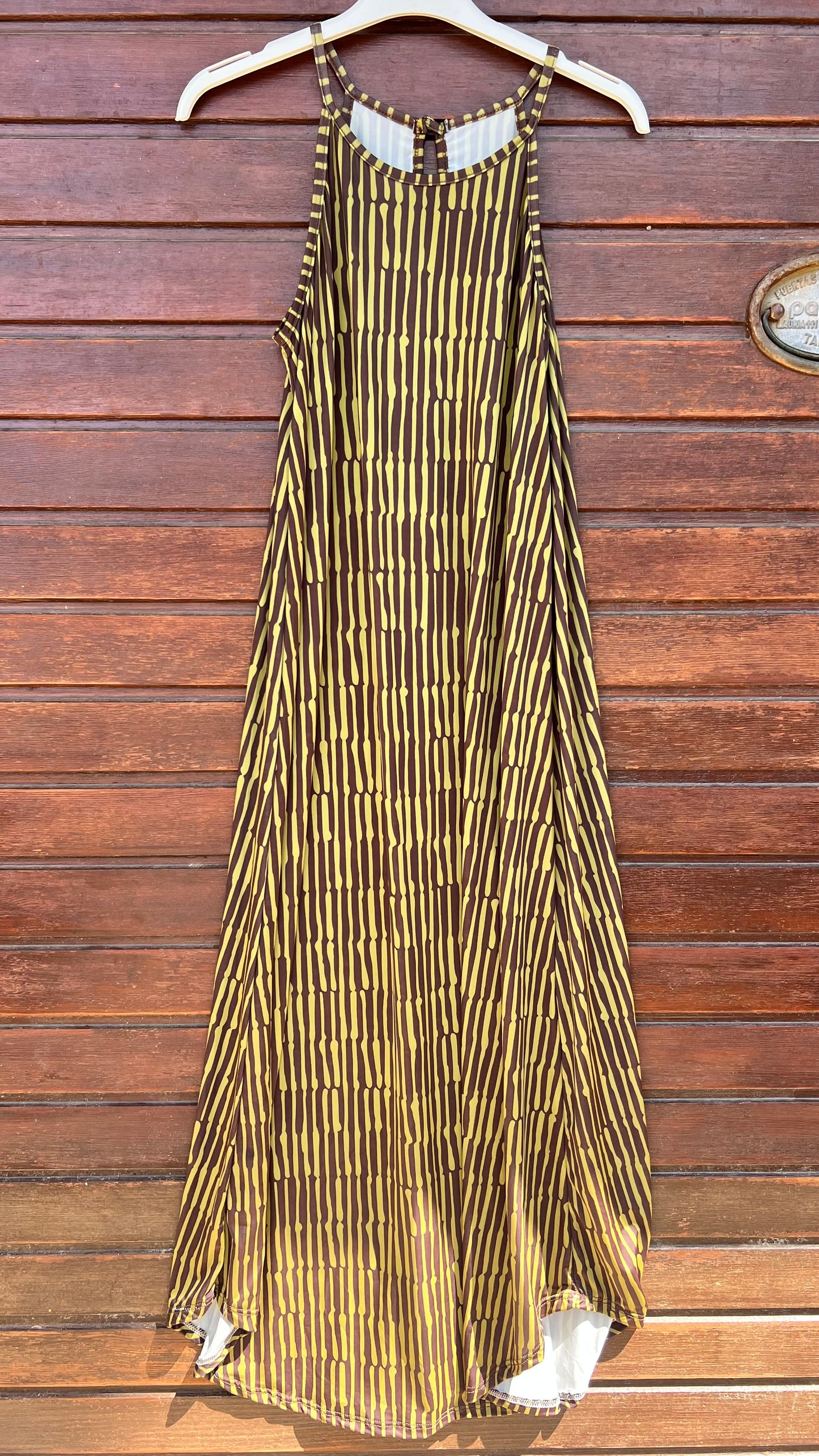 Vestido largo rayas pistacho