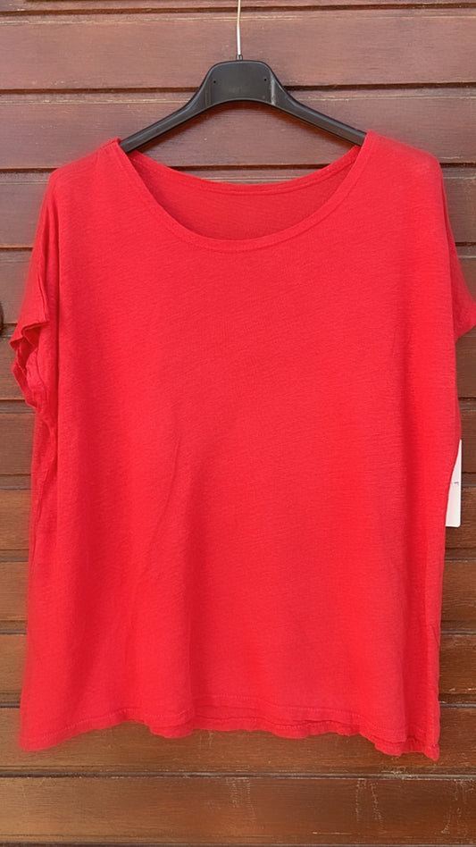 Camiseta lino roja