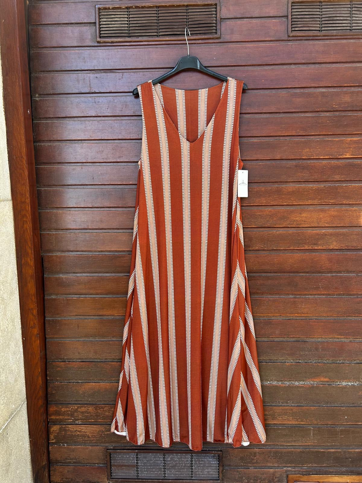 Vestido licra fria teja