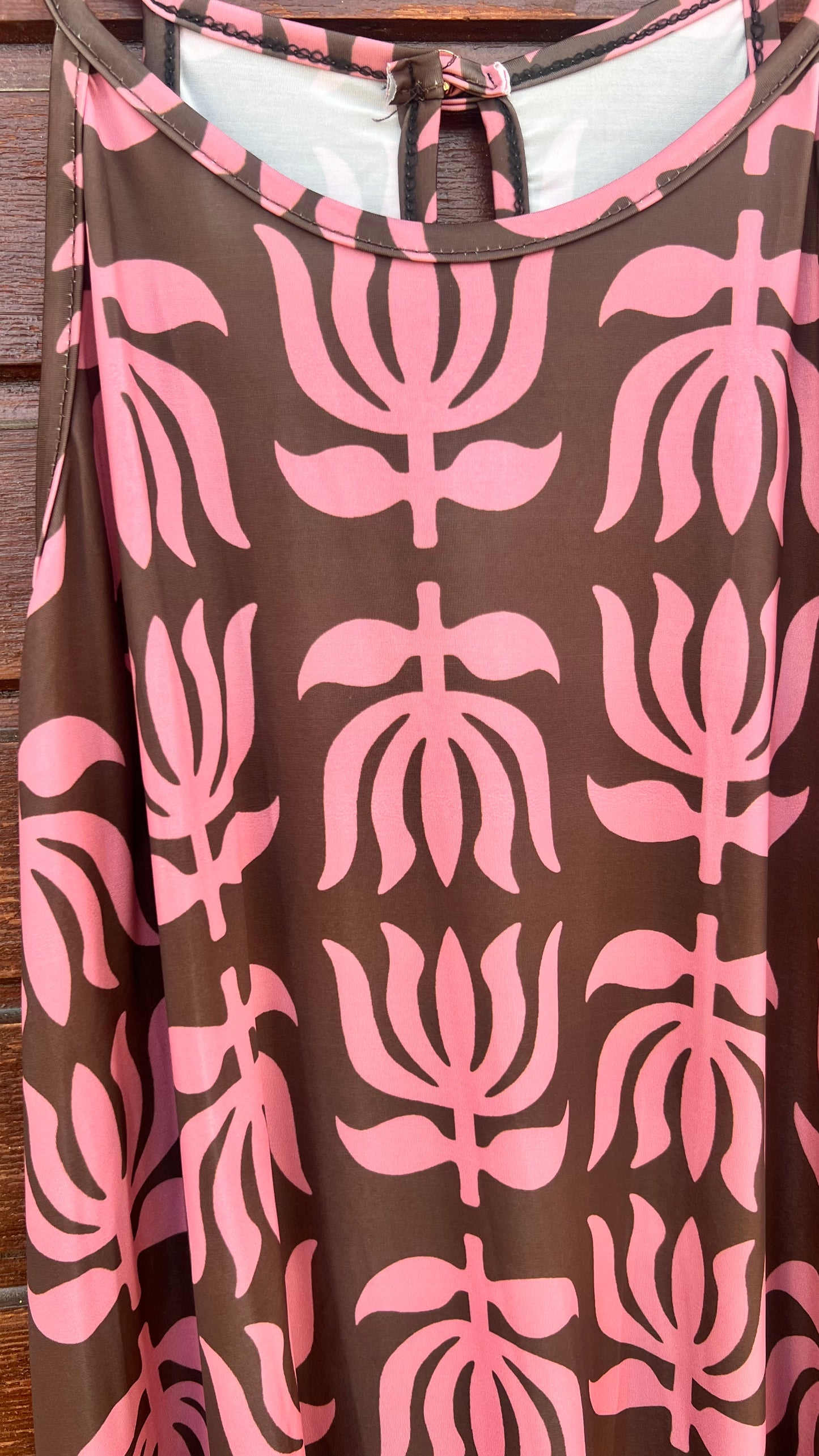 Vestido largo estampado rosa