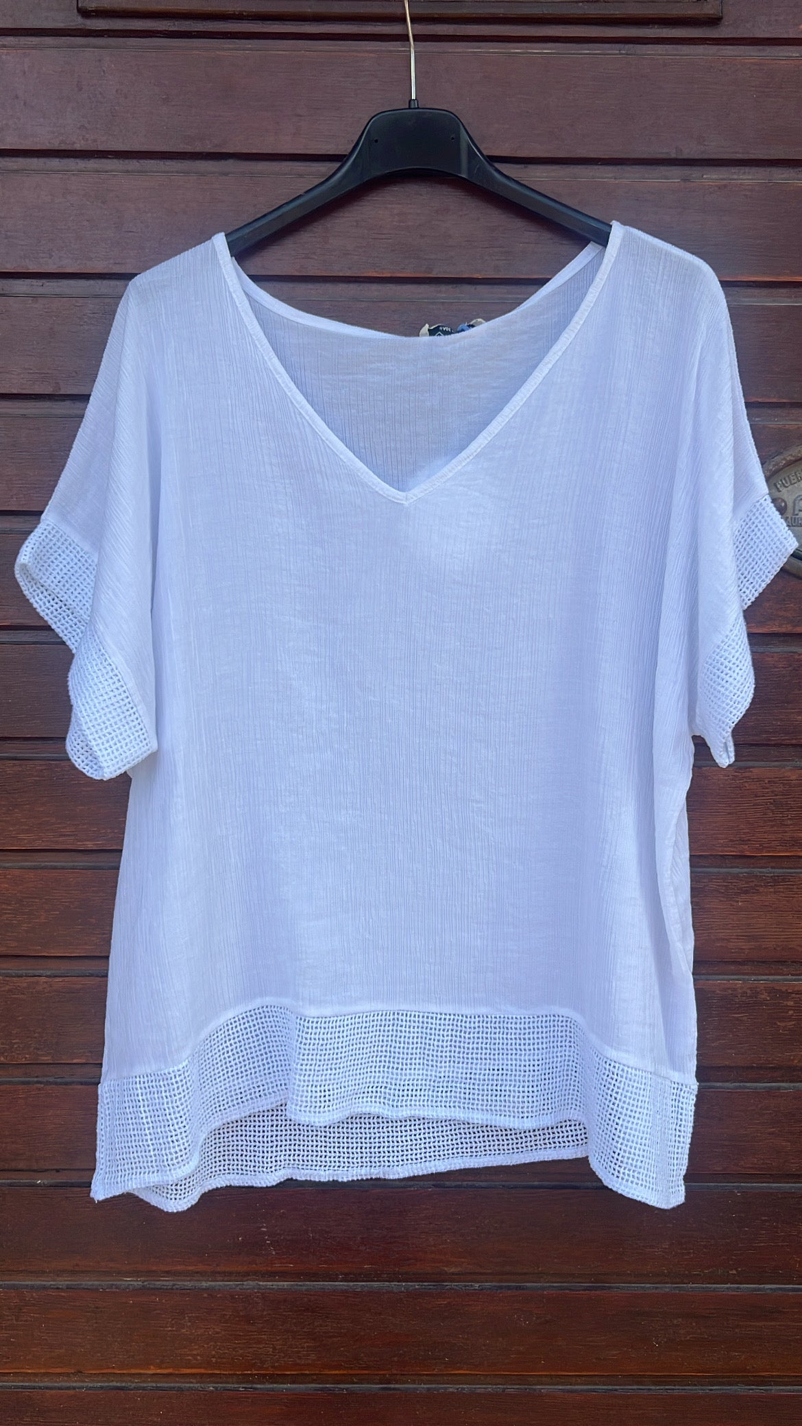 Blusa blanca manga corta