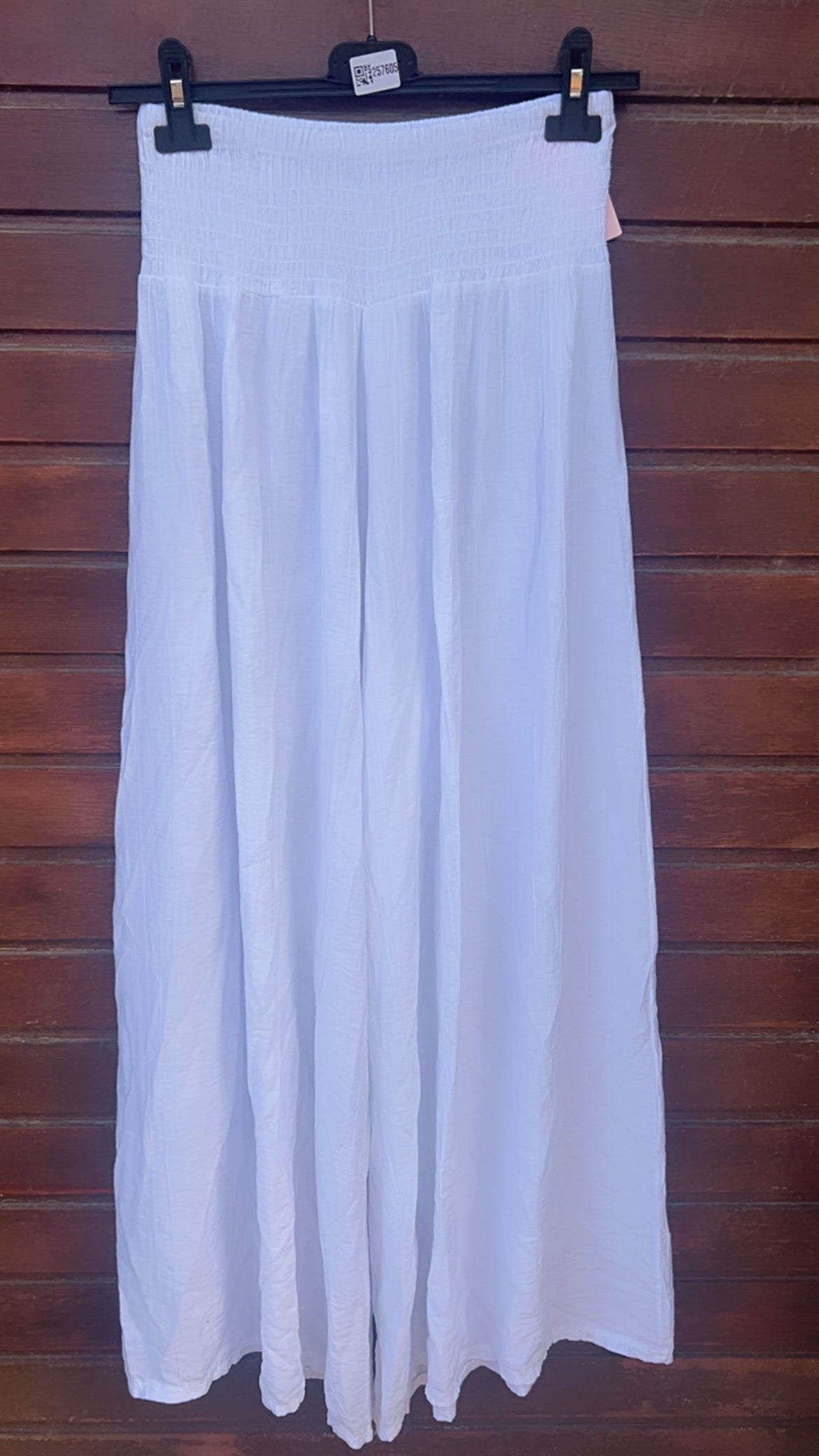 Pantalón nido de abeja blanco