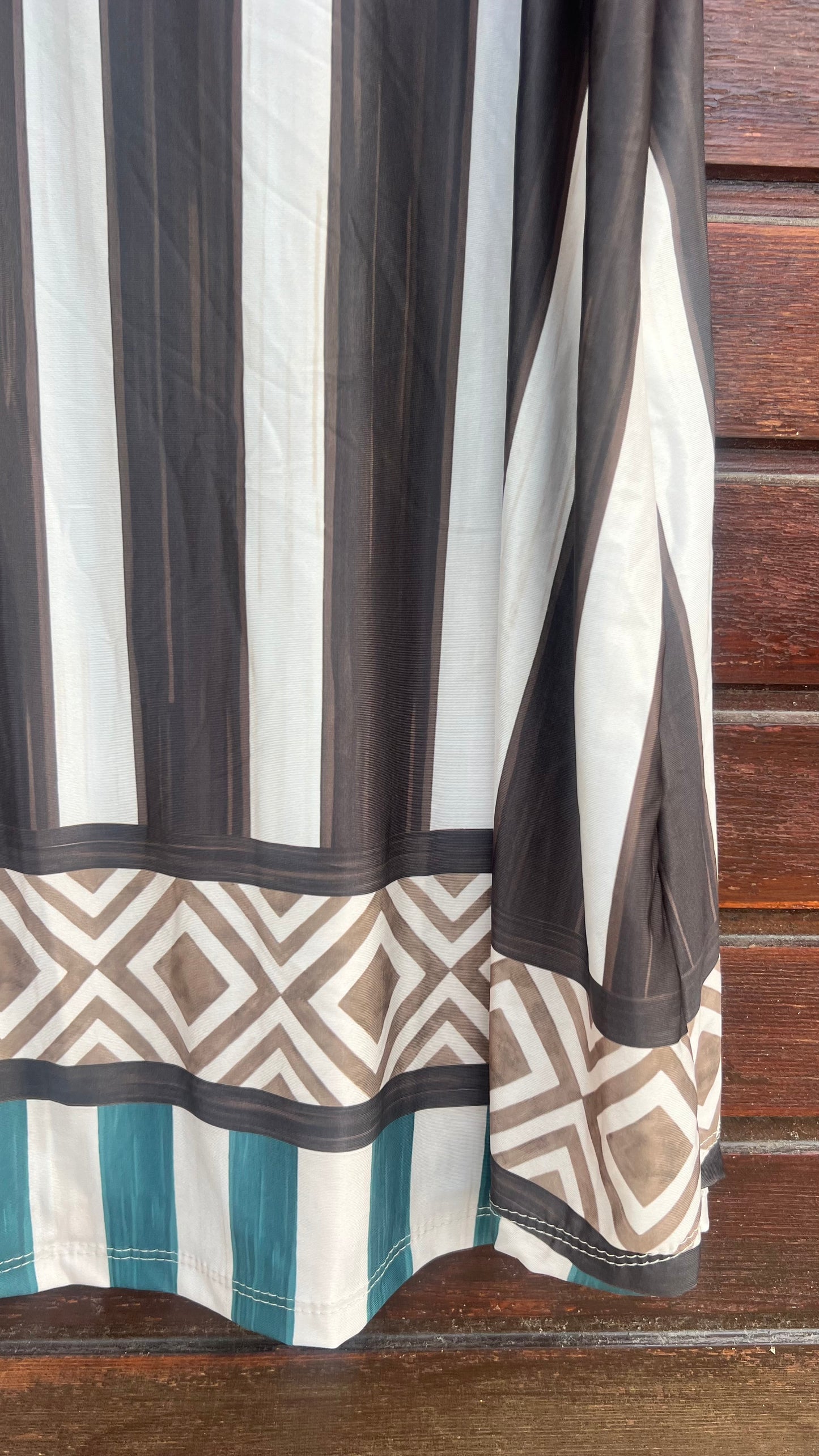 Vestido licra xoco ribete turquesa
