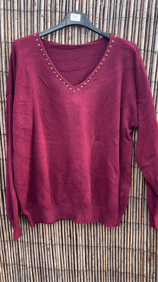 Jersey granate pico tachuelas