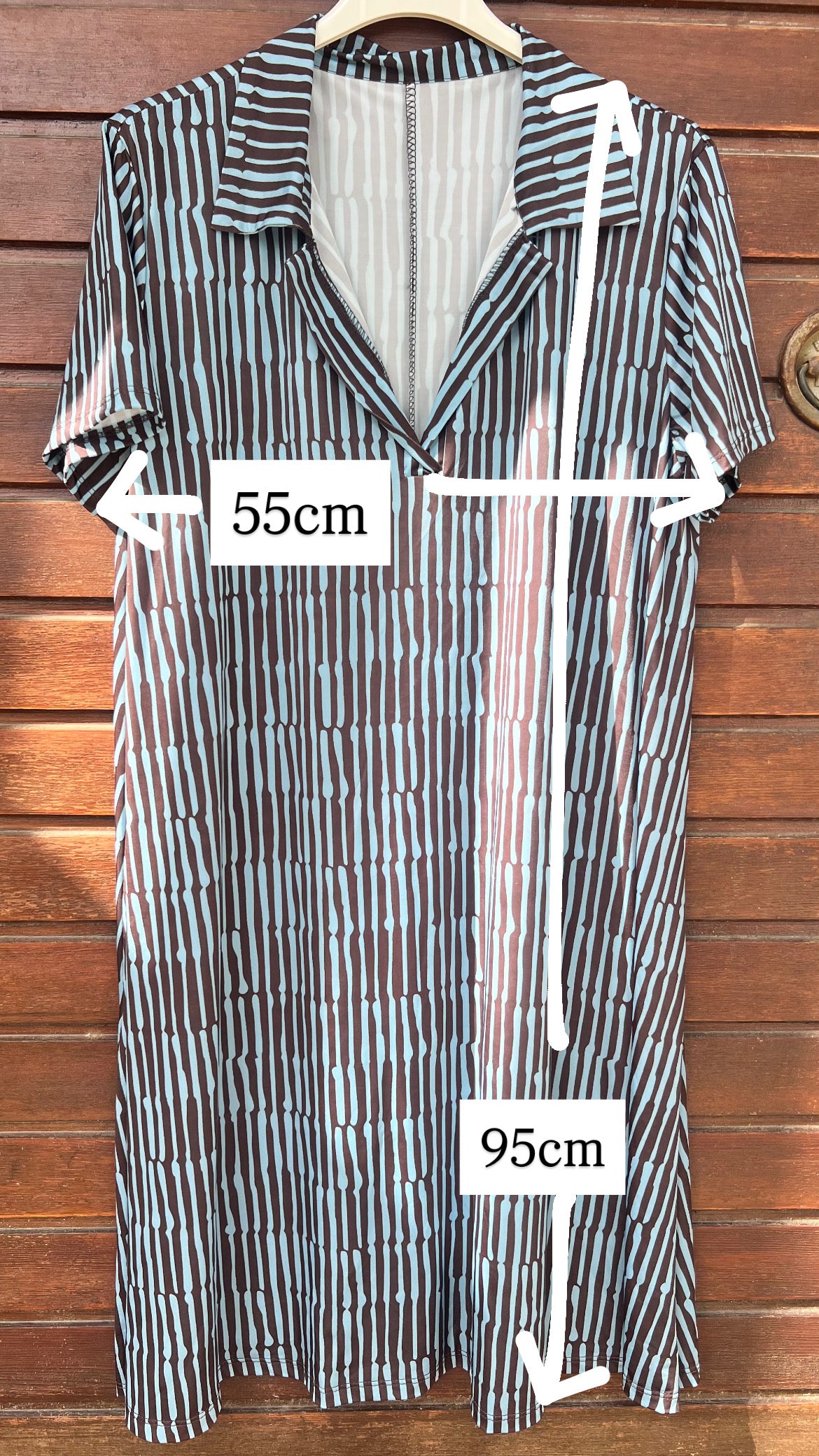 Vestido camisero turquesa y negro licra fria