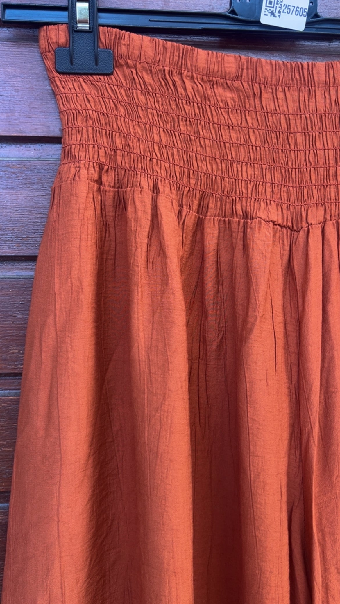 Pantalón nido de abeja teja