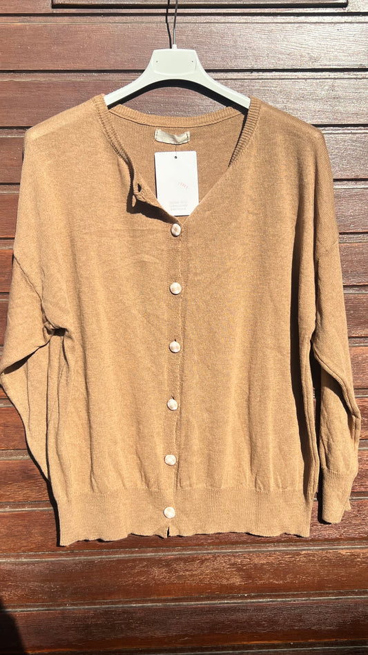 Chaqueta botones camel