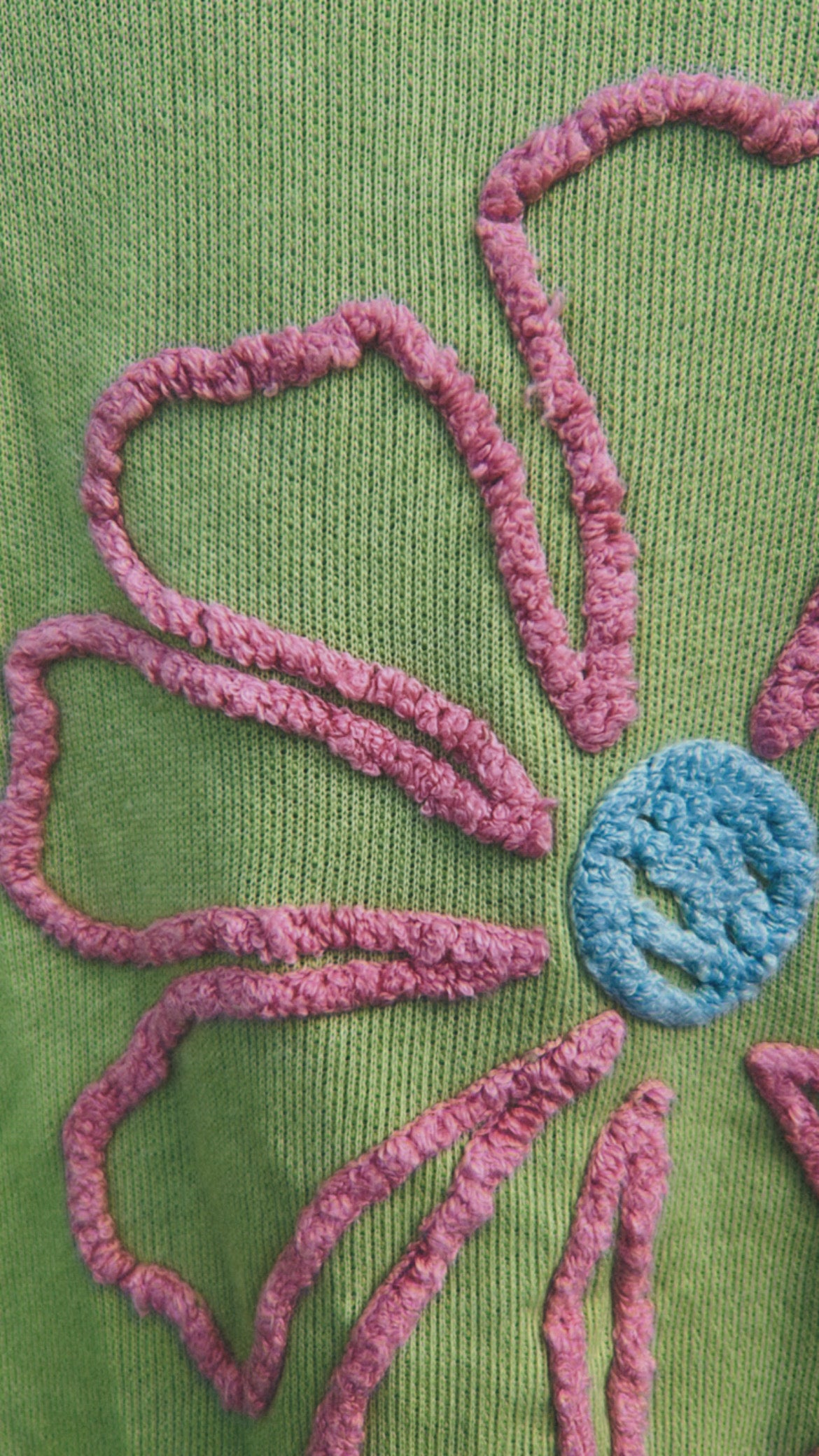 Sudadera bordado flor pistacho