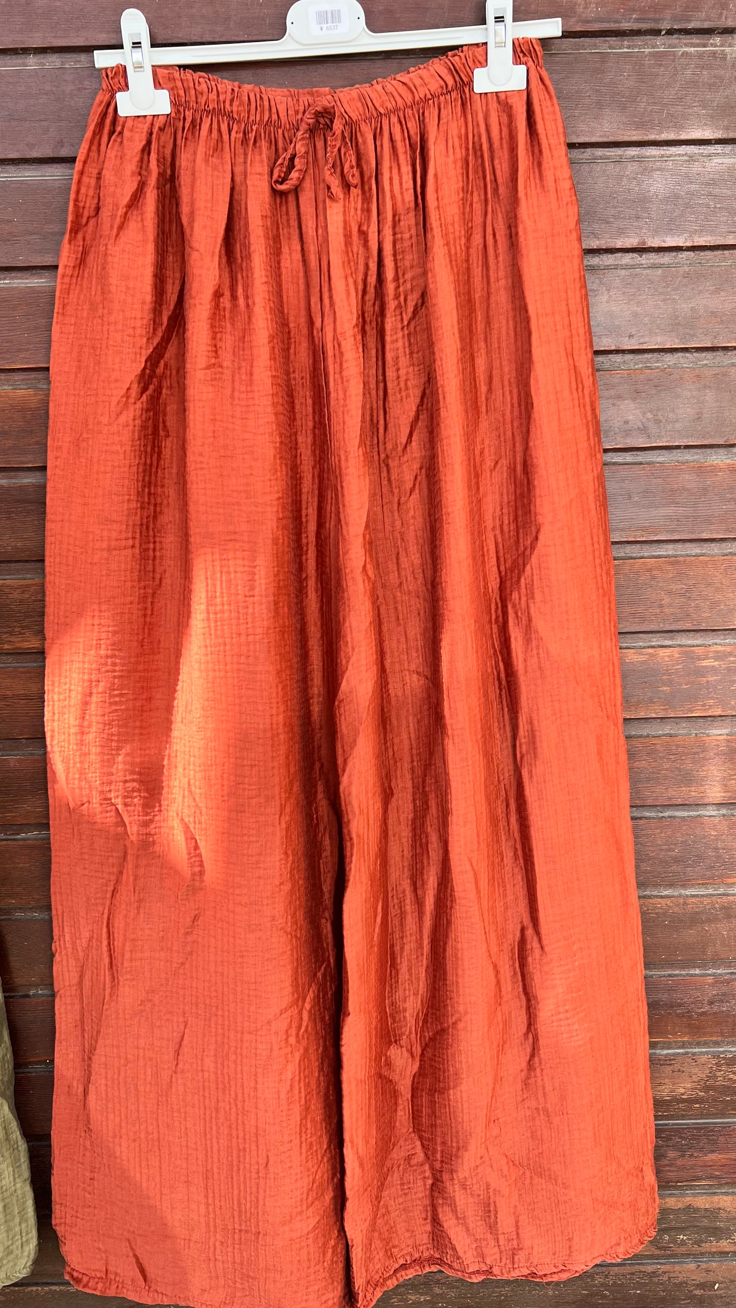 Pantalón ancho teja