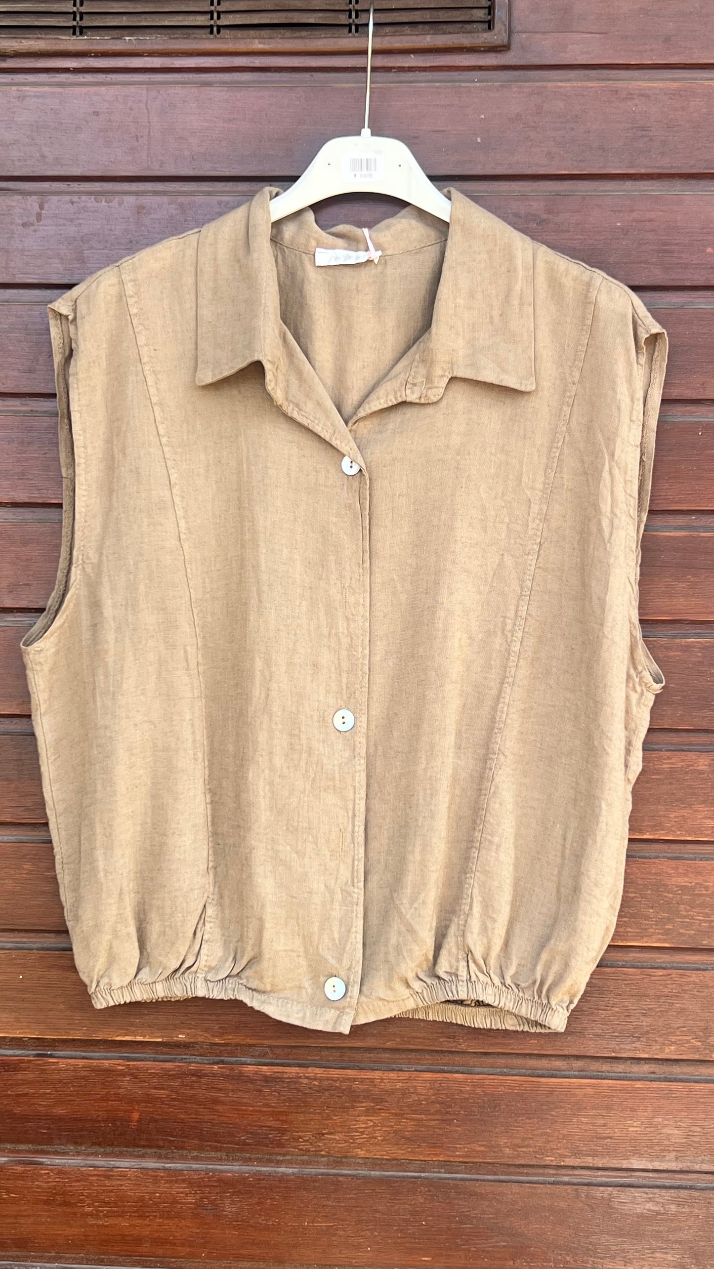 Blusa camisera camel