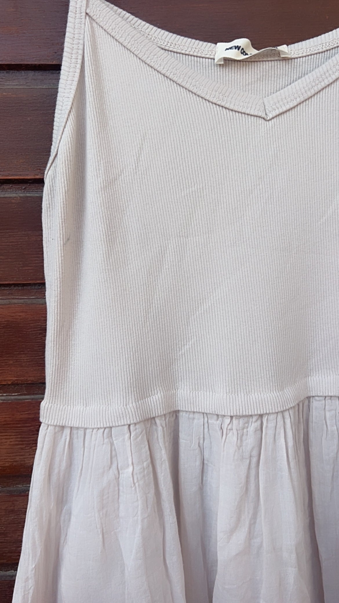 Vestido beige tirantes