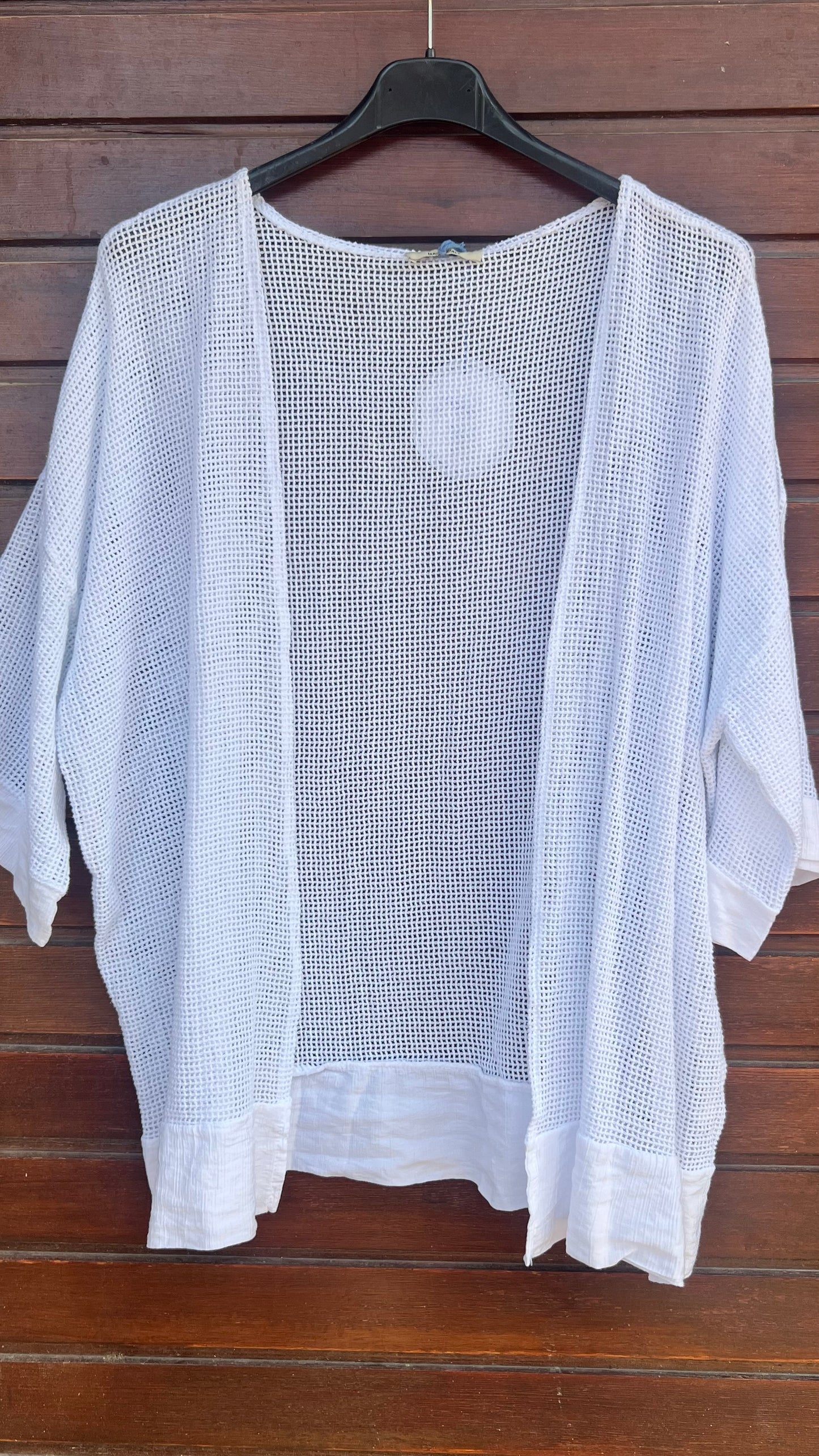 Chaqueta calada blanca