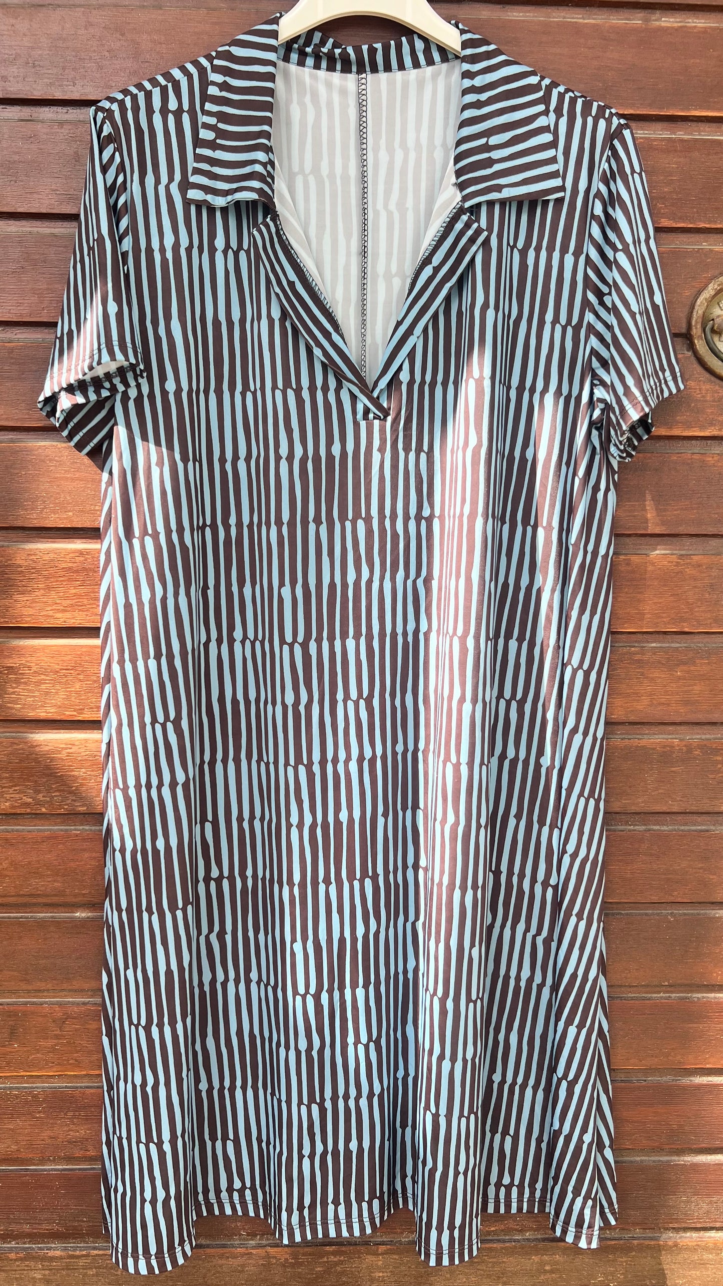 Vestido camisero azul licra fria