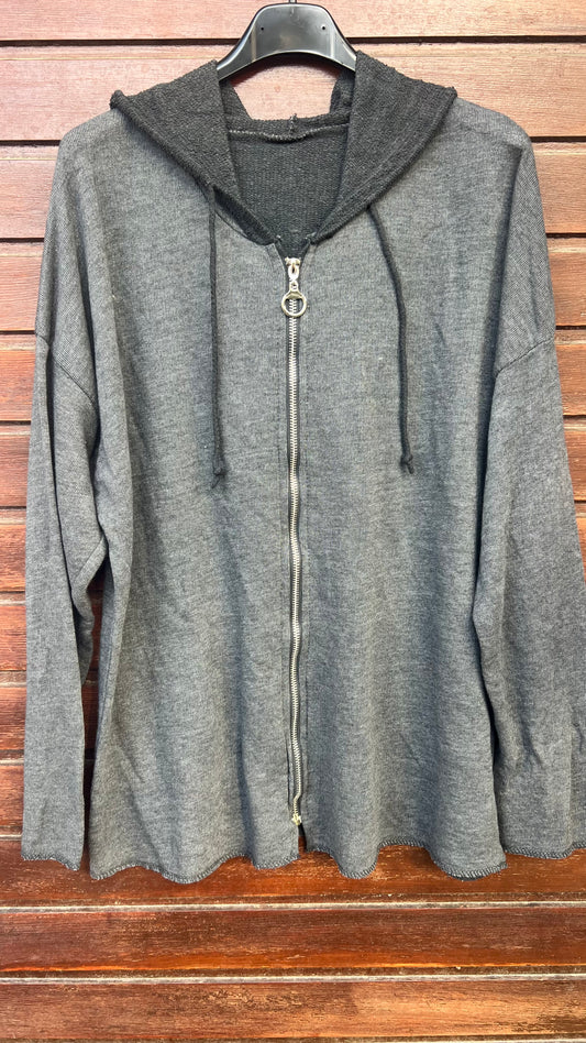 Sudadera gris con cremallera