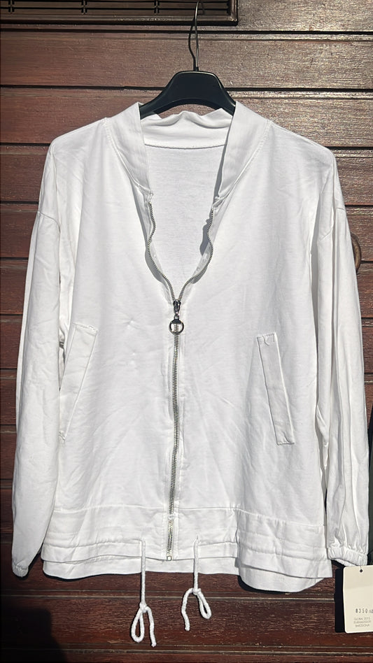 Bomber algodón blanca