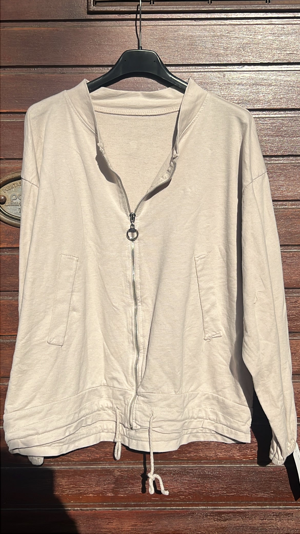 Bomber algodón beige