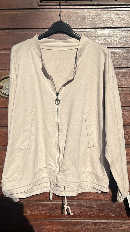 Bomber algodón beige