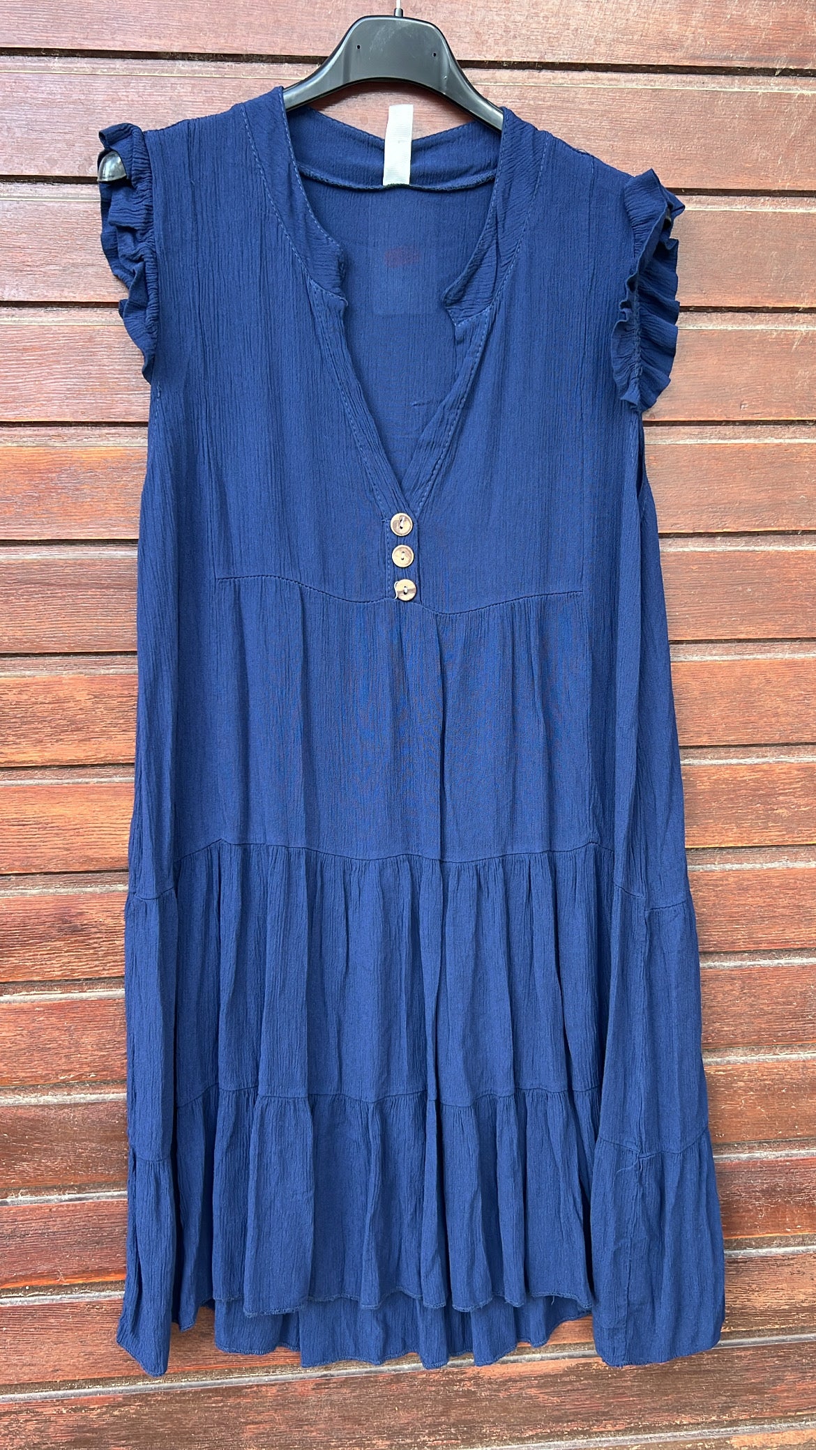 Vestido marino bambula detalle botones