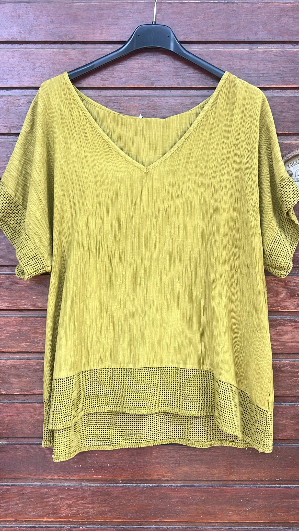 Blusa pistacho manga corta
