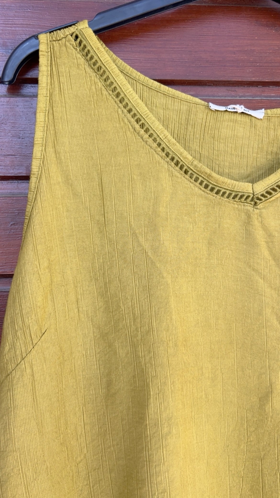 Vestido bambula pistacho detalle satinado