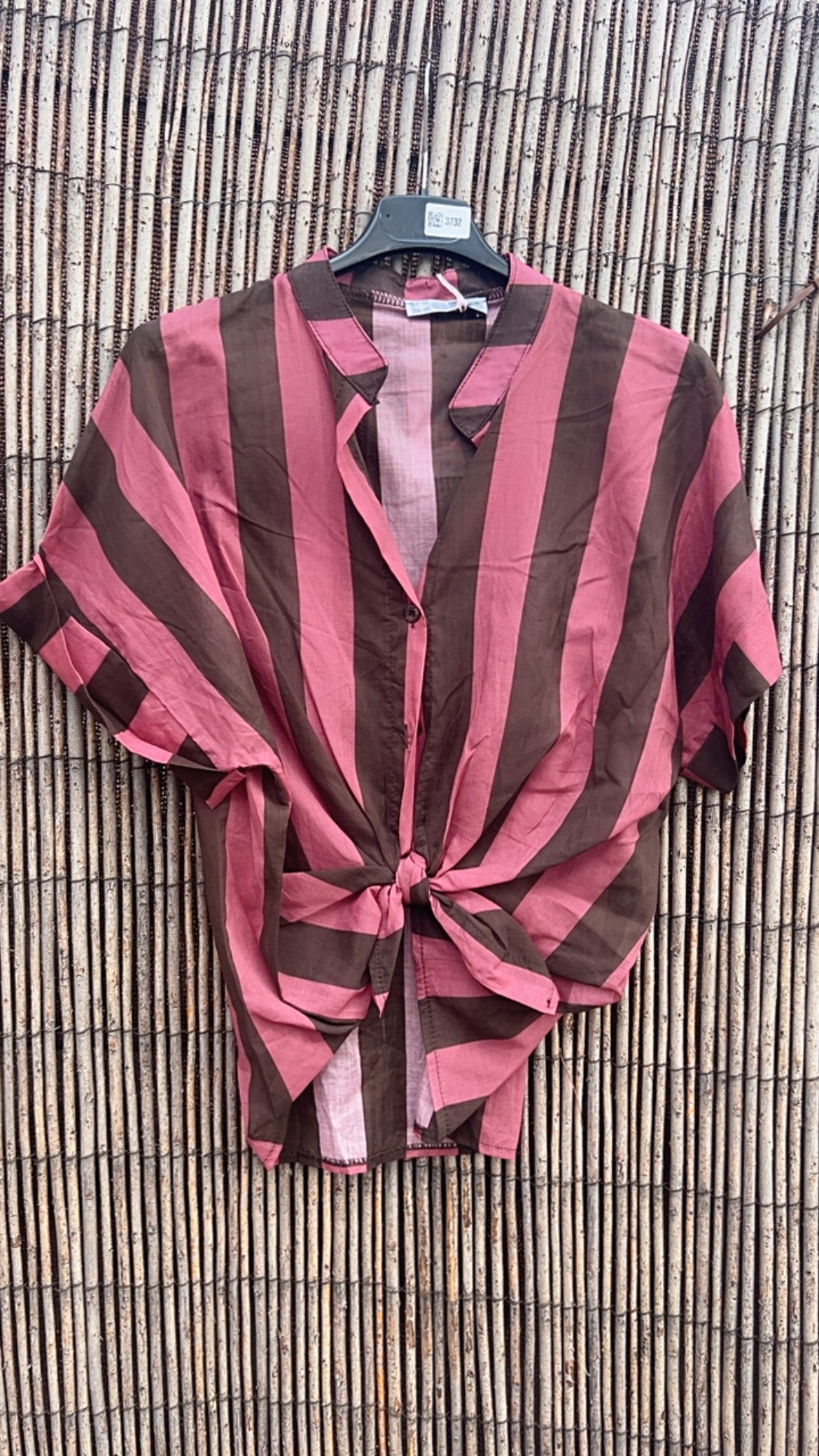Camisa rayas rosa y xoco