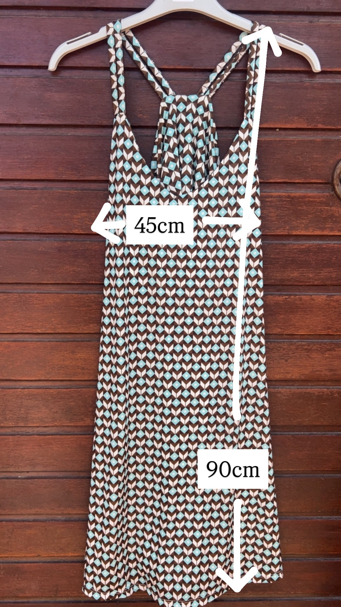 Vestido turquesa espalda nadadora