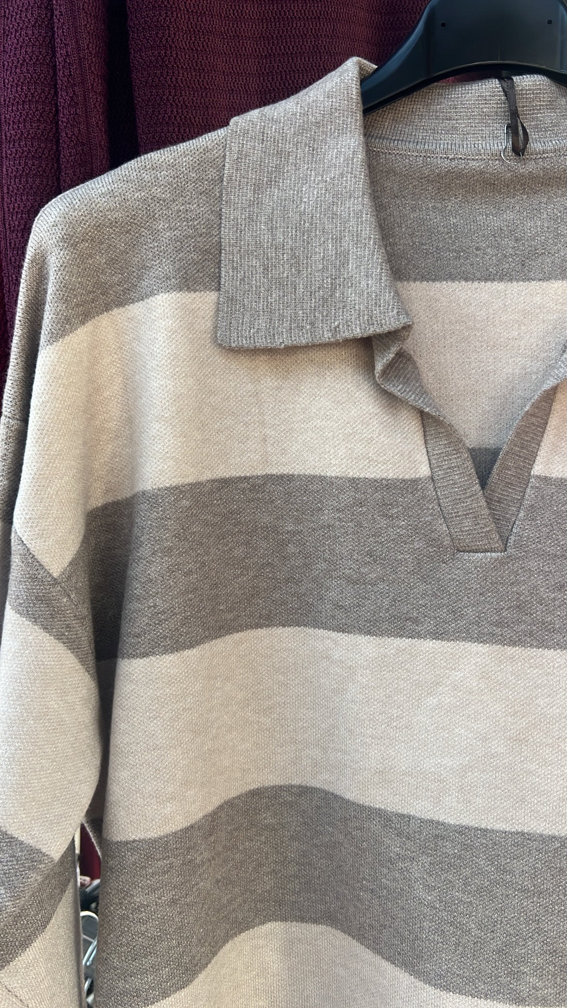 Polo rayas beige