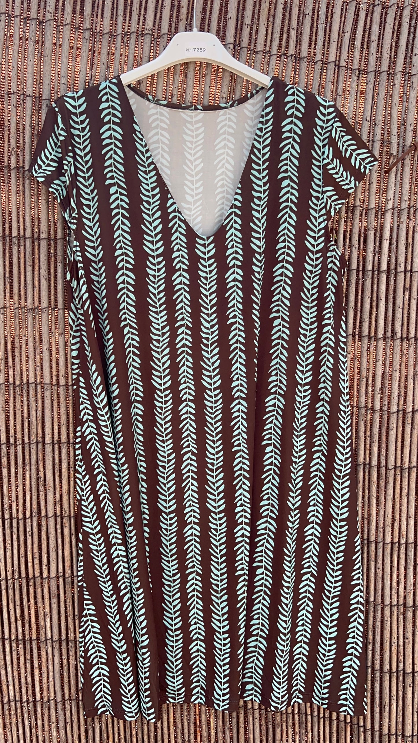 Vestido licra fria hoja turquesa