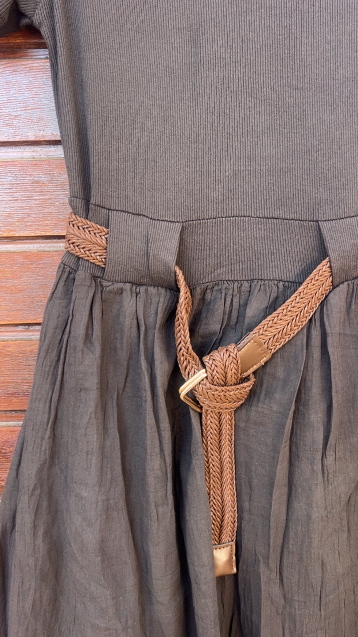 Vestido xoco con cinturón