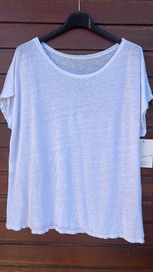 Camiseta lino blanco