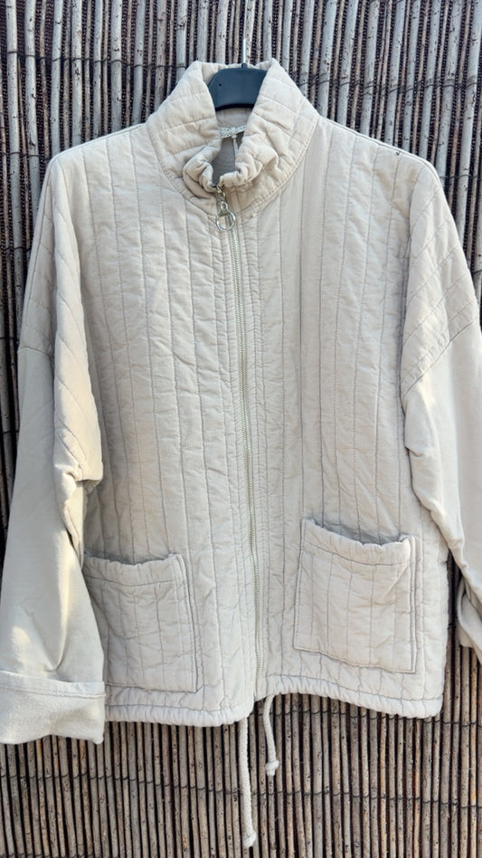 Chaqueta micropana beige